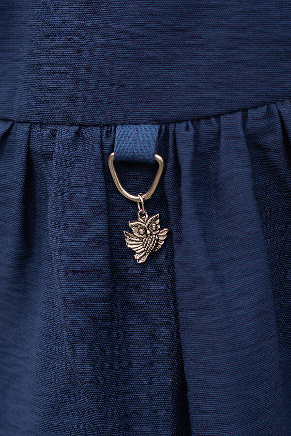 Детская синяя школьная юбка с оборками