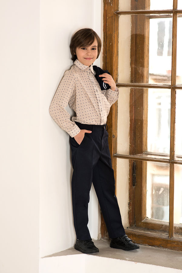 Классические синие школьные брюки для мальчика