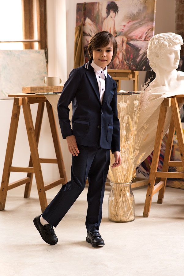 Синий школьный пиджак для мальчика