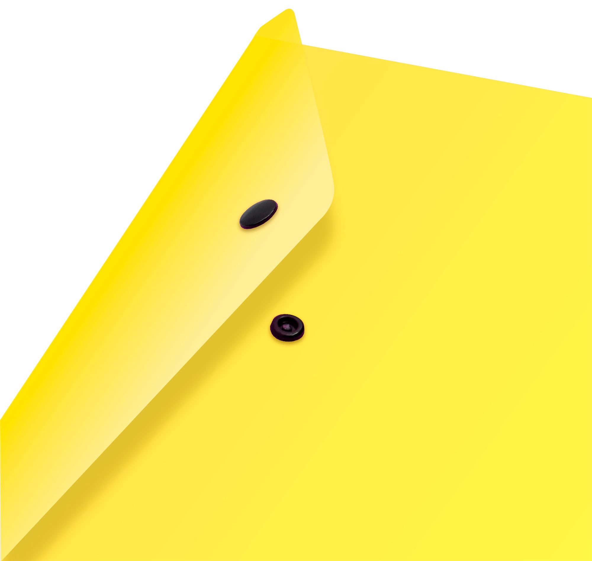 Конверт на кнопке Бюрократ Double Neon DNEPK803A4YEL A4, горизонтальная ориентация, пластик, 0.15мм, желтый