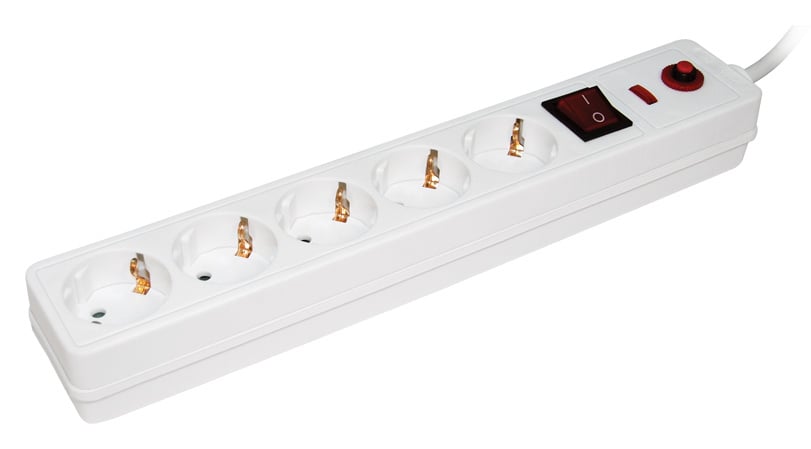 Сетевой фильтр IEK СФ-05К 3м (5 розеток) белый (коробка)