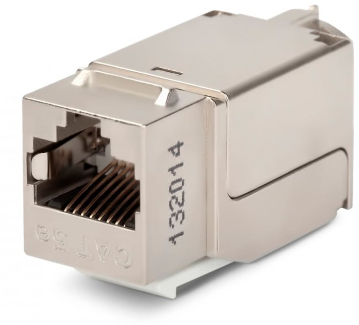 Hyperline KJNE-8P8C-C5e-90-SH-F-WH Вставка Keystone Jack RJ-45(8P8C), категория 5e, экранированная, 110 IDC, заделка с помощью NE-TOOL, белая