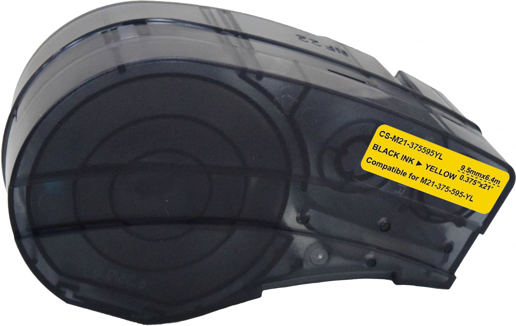 Картридж ленточный Cactus CS-M21-375595YL черный шрифт, желтый фон (9.5 мм, 6.4 м) для Brady BMP21-PLUS, BMP21-LAB