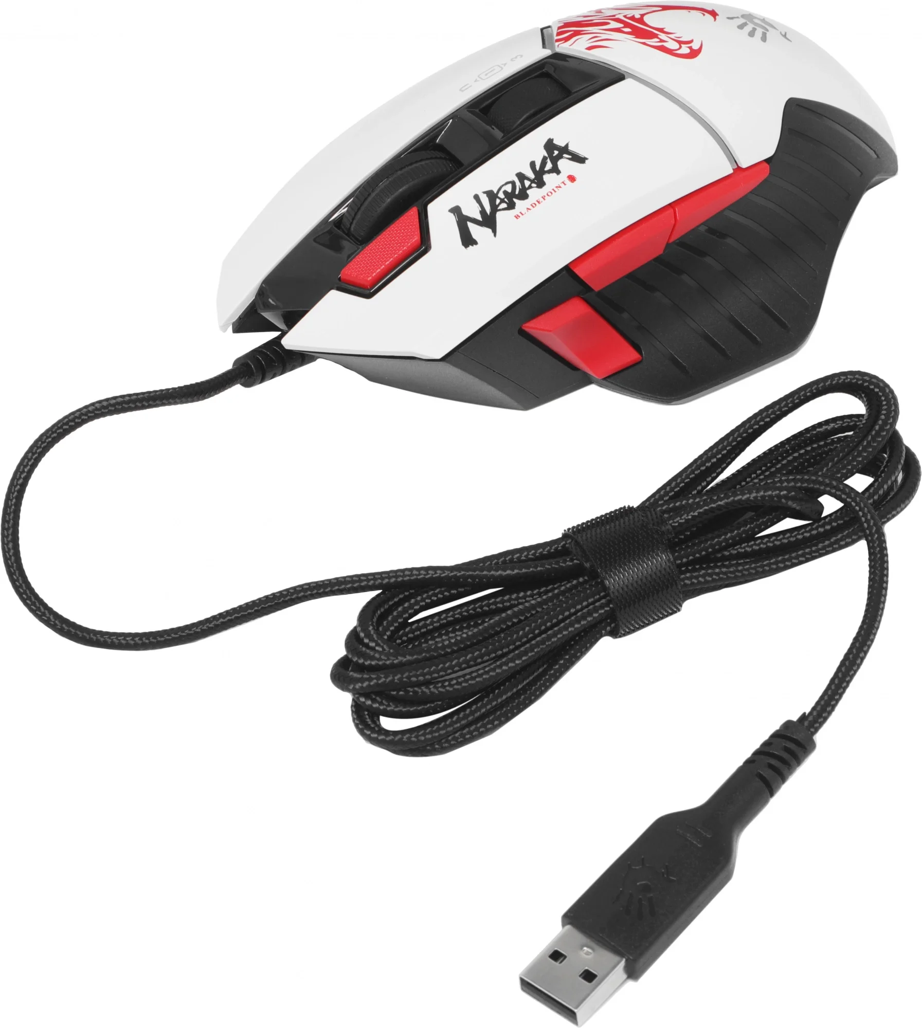 Мышь проводная A4Tech Bloody W95 Max Naraka белый/рисунок, оптическая, 12000 dpi, USB, кнопки - 6