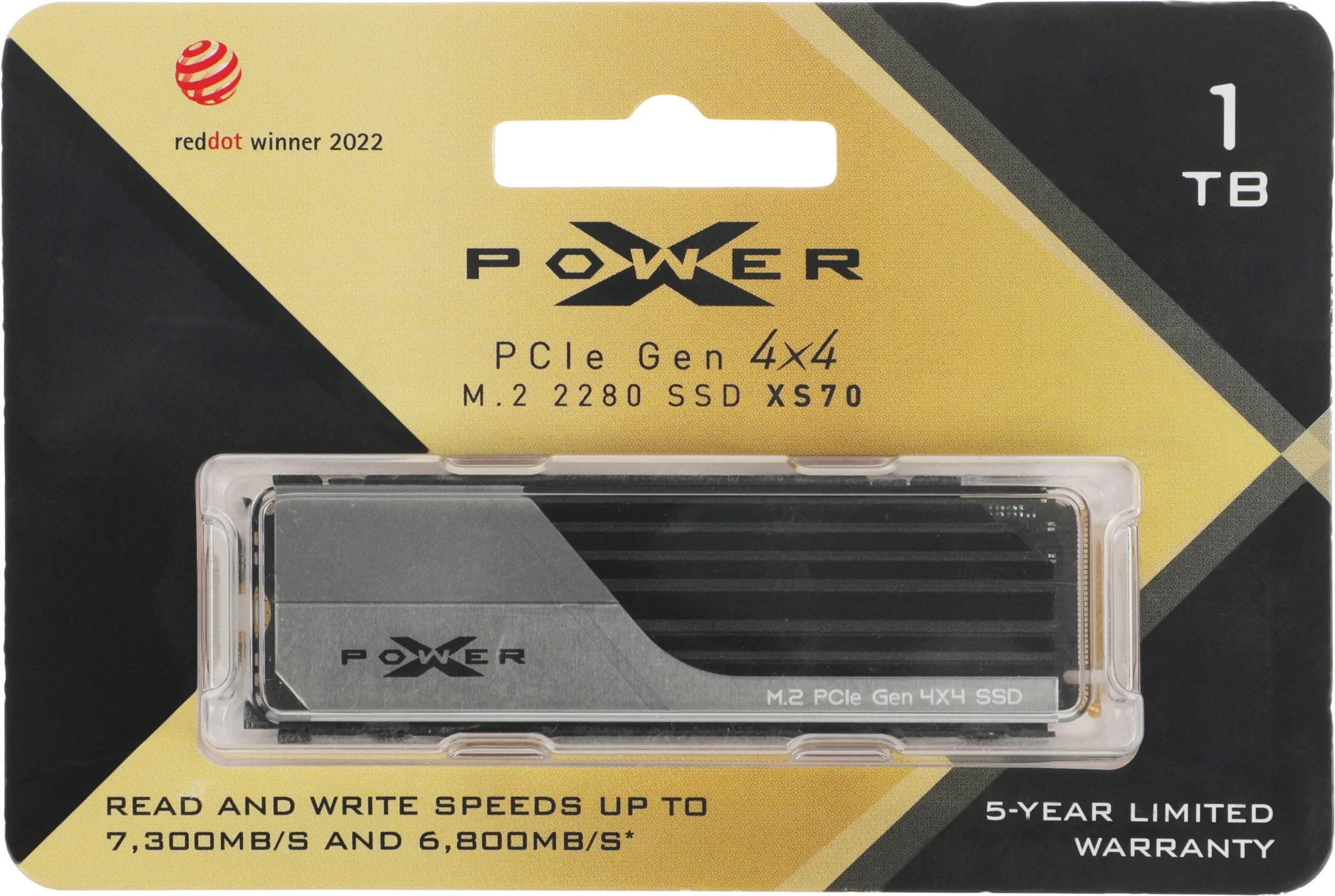 Накопитель SSD SiliconPower XS70, 1Tb, PCIe 4.0 x4, M.2 2280, NVMe, R/W 7300/6000, с радиатором