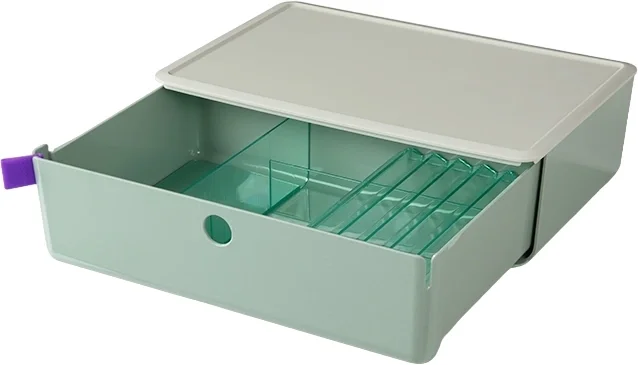 Короб для хранения Deli XDM31green 1 выдвижной ящик 250x220x125 мм зеленый пластик