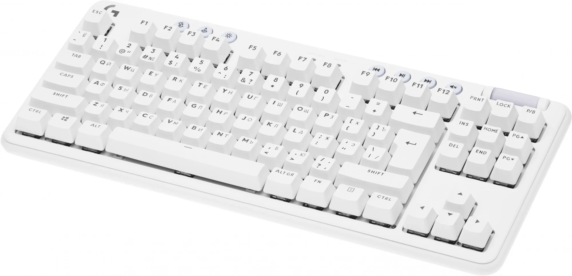 Клавиатура Logitech G715 TKL механическая белый USB беспроводная BT/Radio Multimedia for gamer LED (подставка для запястий) (920-010464)