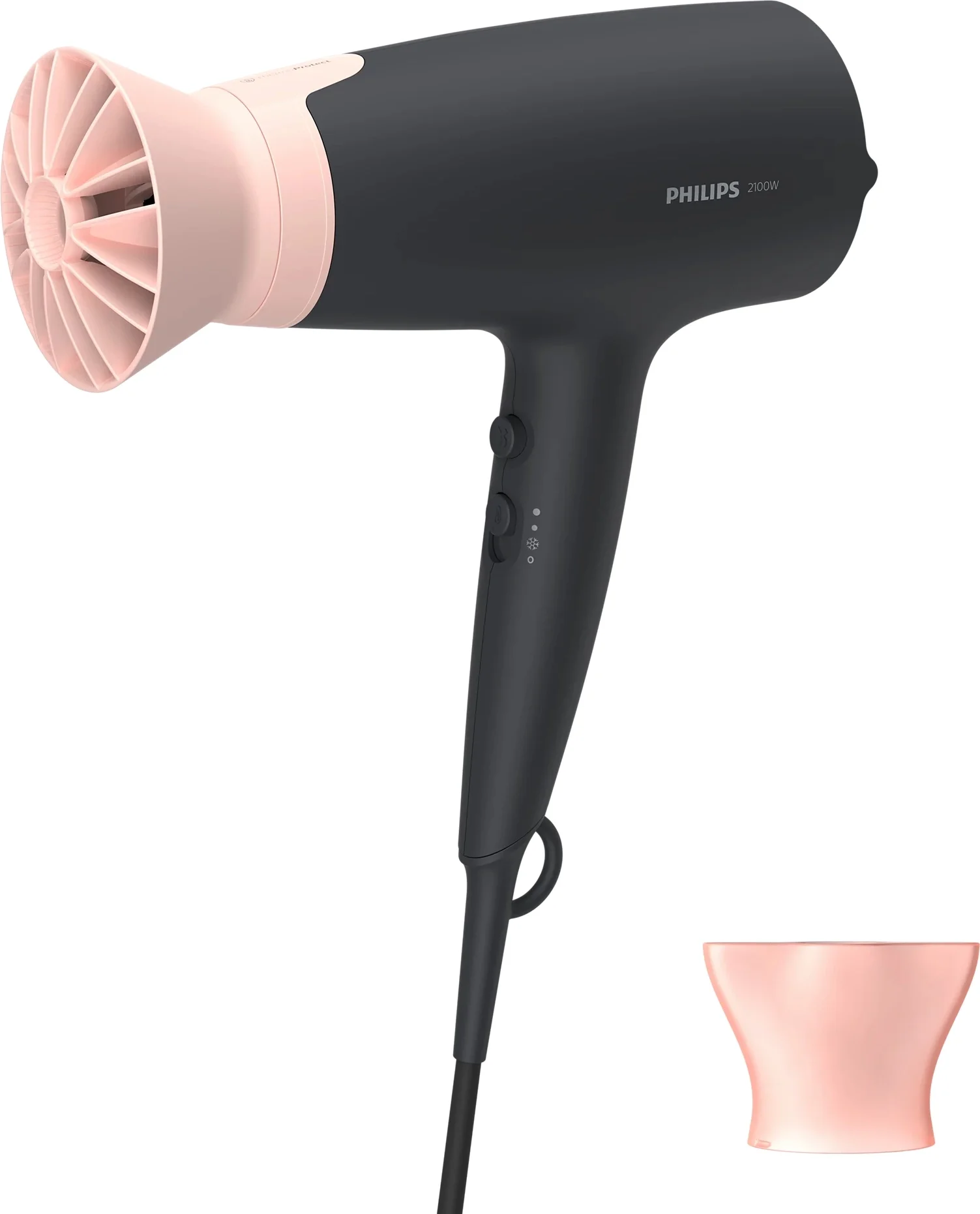 Фен Philips BHD350/10 2100Вт черный/розовый
