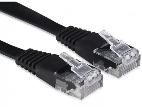 Патч-корд Buro Flat 10Гбит/с 4 пары cat.6 Cu molded 1м черный RJ-45 (m)-RJ-45 (m) (BU-C6-FLAT-1M-B)