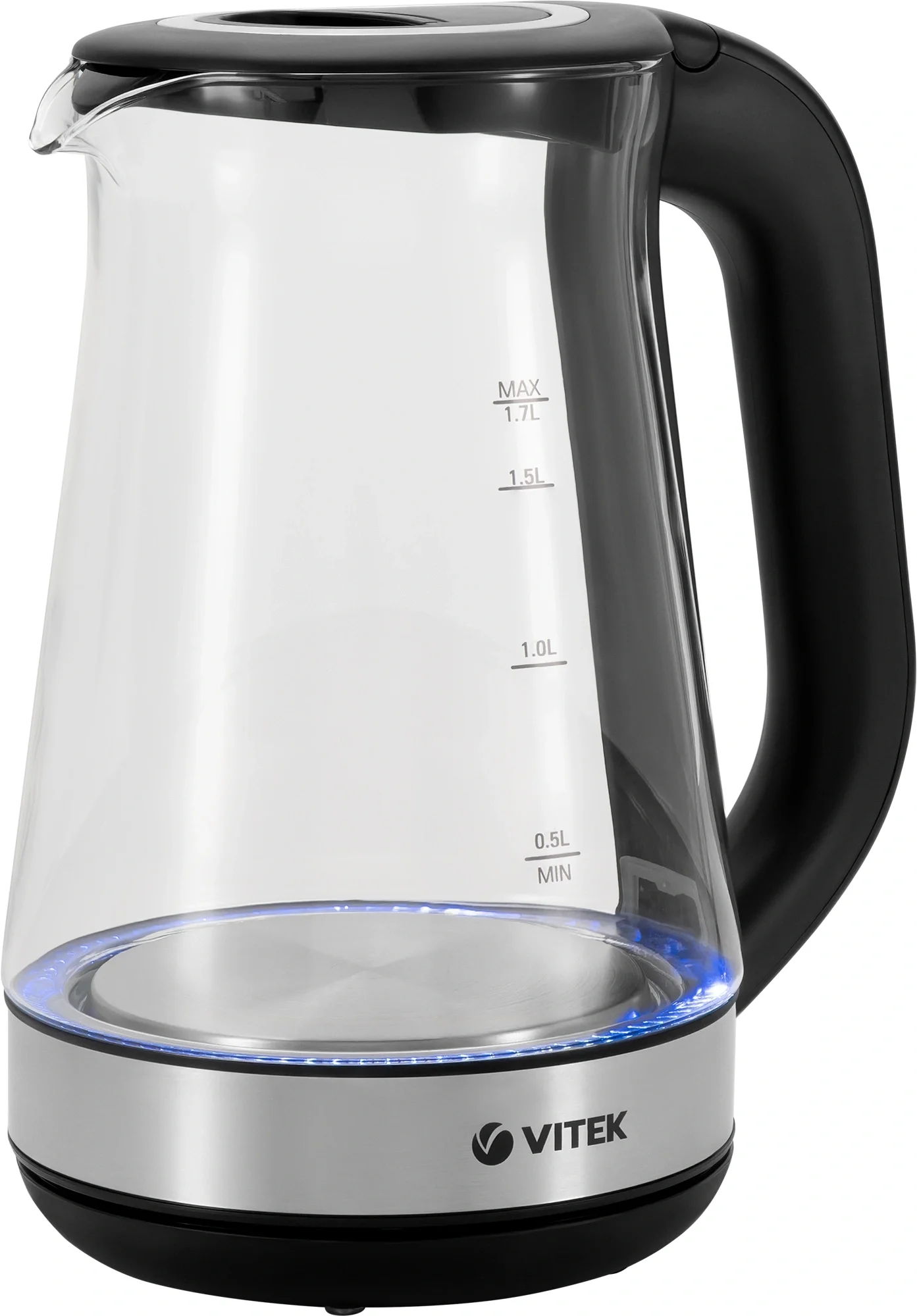 Чайник электрический Vitek VT-1181 1.7л. 2200Вт черный корпус: стекло