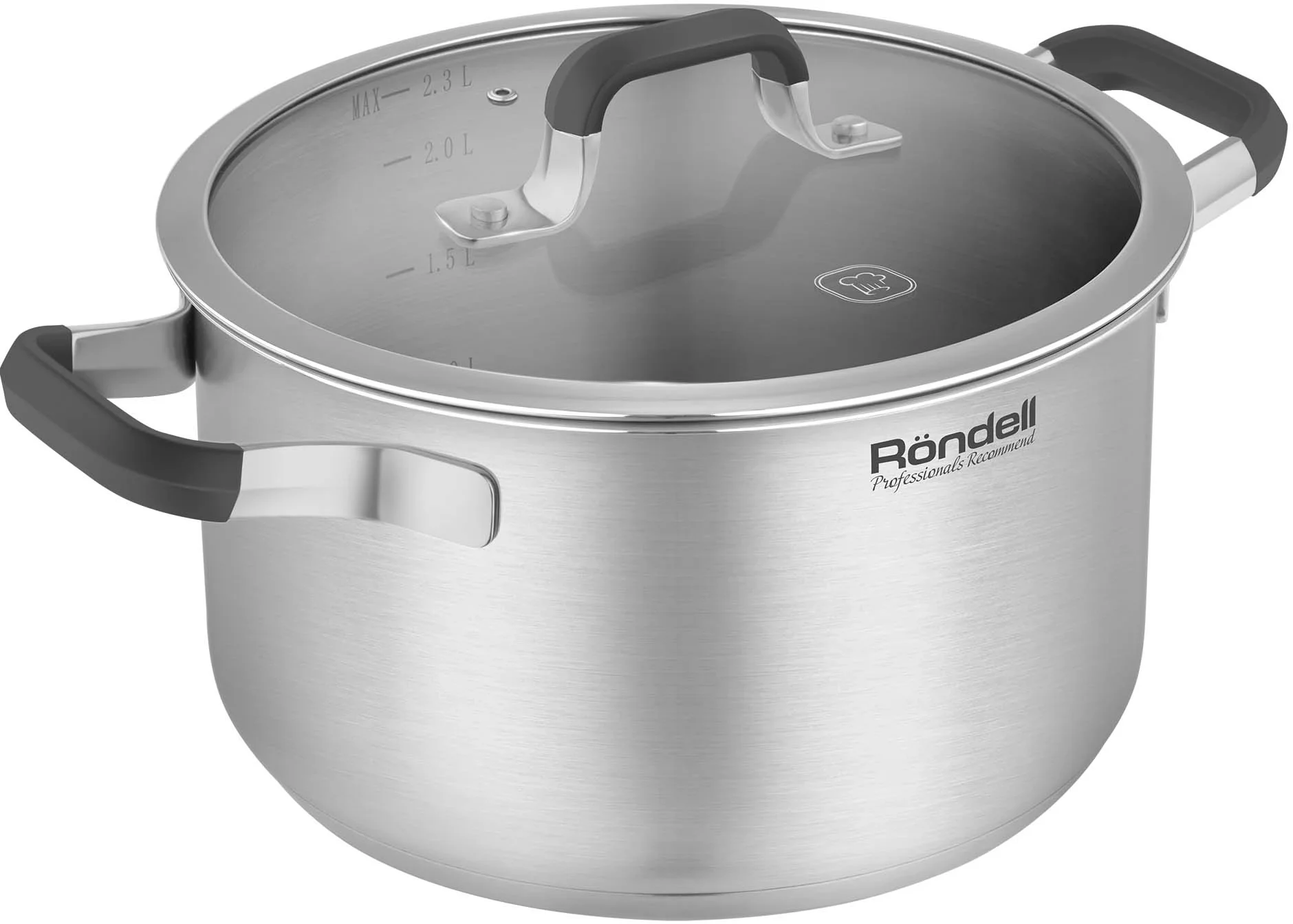 Кастрюля Rondell Stolz RDS-1752, 2.3 л, 18 см, с крышкой, стальной