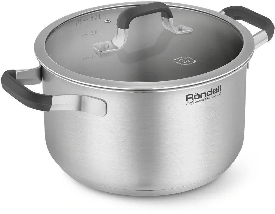 Кастрюля Rondell Stolz RDS-1753 3.2л. d=20см (с крышкой) стальной