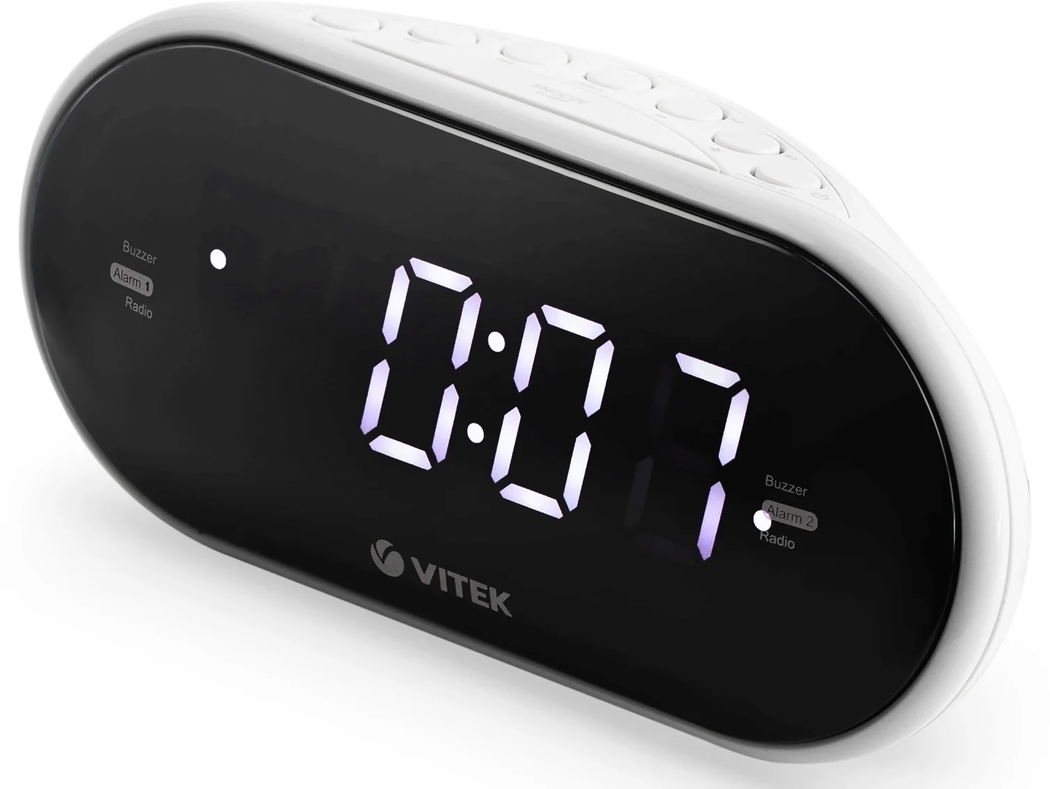 Радиобудильник Vitek VT-6602 черный LCD часы:цифровые AM/FM