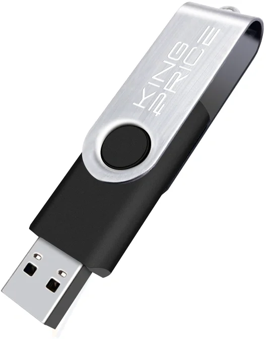 Флешка USB KingPrice KPFD2 (KPFD2A064ABK), 64Gb, USB 2.0, R/W 20/10, черный/серебристый