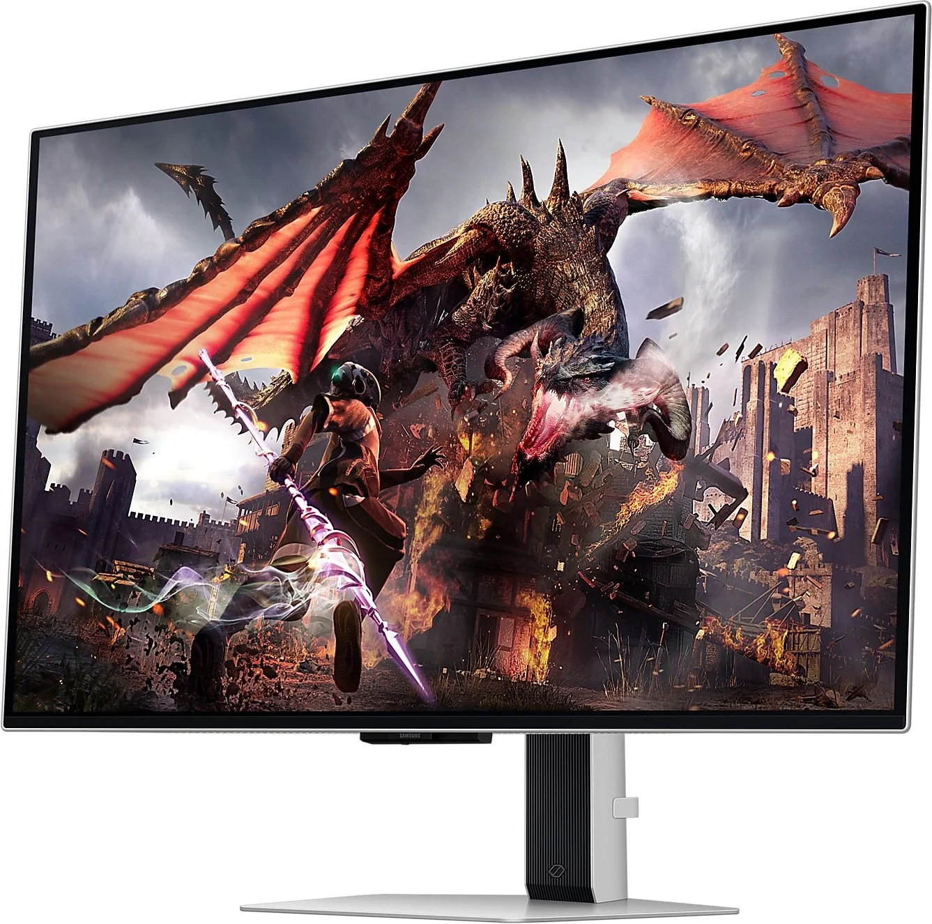 Монитор 32" SAMSUNG S32DG800SI Odyssey OLED G8 G80SD UHD Smart OLED, 3840x2160, 240Hz, 0,03ms, 250сd/m, 1500000:1, HDR10 | 2xHDMI(2.1), DP(1.4), 2xUSB3.0 | HAS, Pivot, Swivel, InPSU, Speakers, Vesa 100, Silver