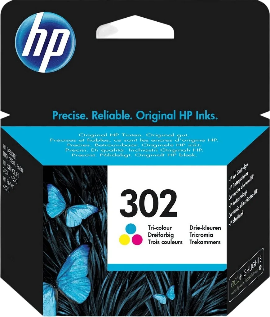 Картридж струйный HP 302 F6U65AE многоцветный (150 стр.) для HP