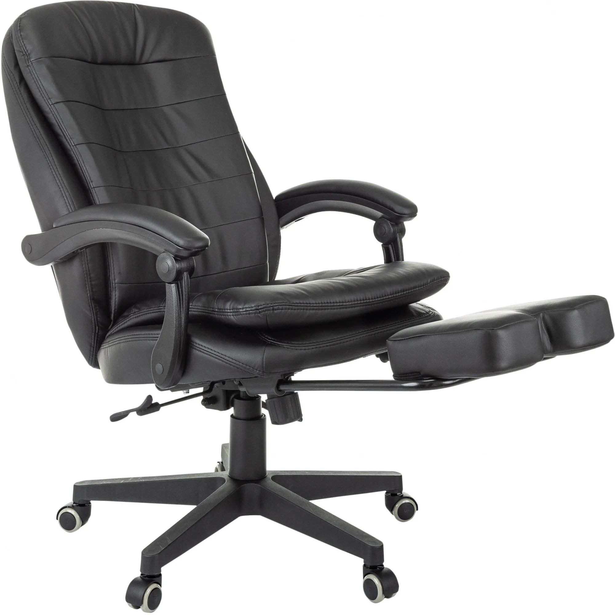 T-9950MSG-F/BLACK-PU Кресло руководителя Бюрократ T-9950MSG-F черный экокожа крестов. пластик подст.для ног