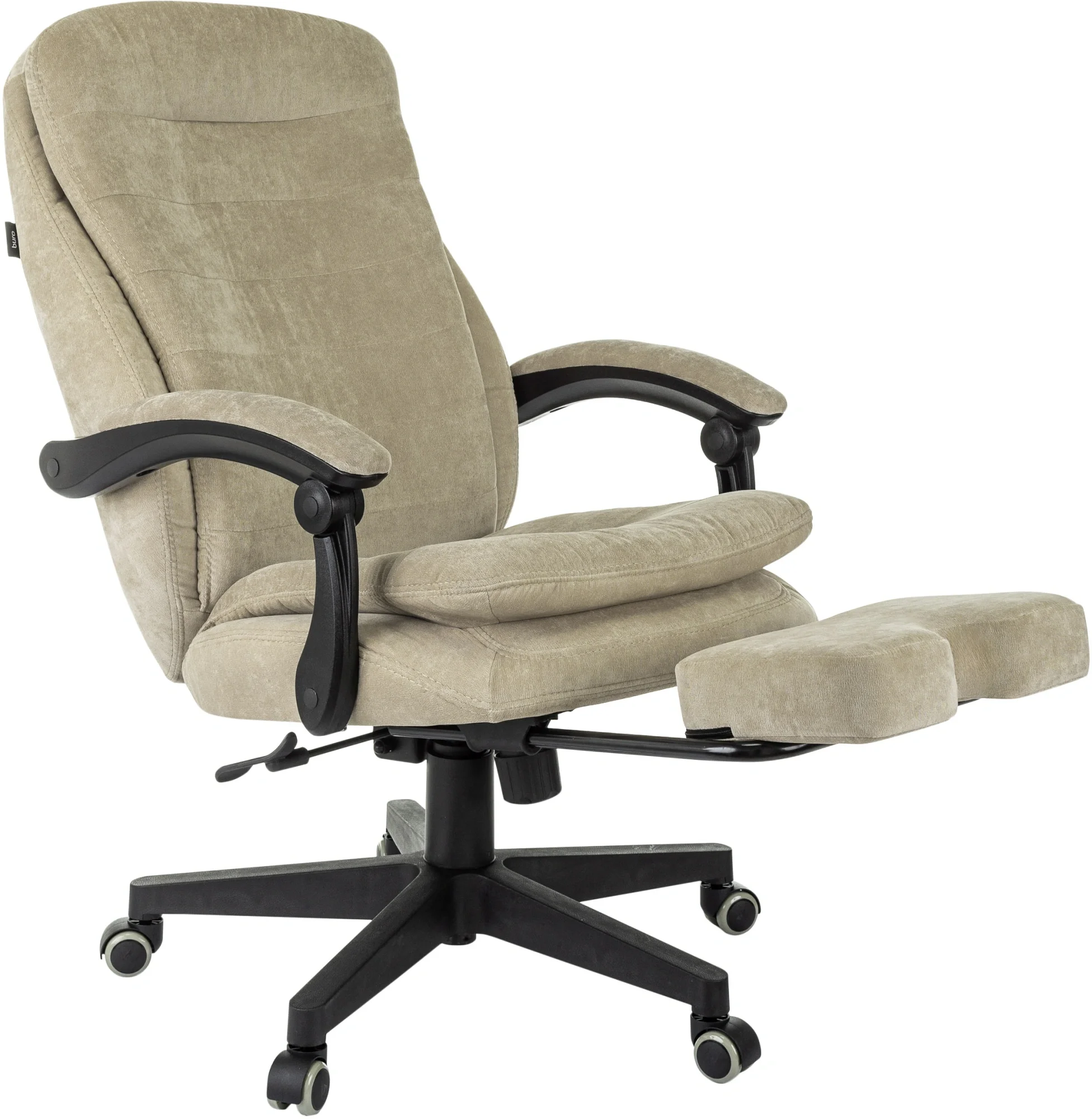 Кресло руководителя Бюрократ T-9950MSG-F Fabric песочный Light-21, крестов. пластик, подст. для ног