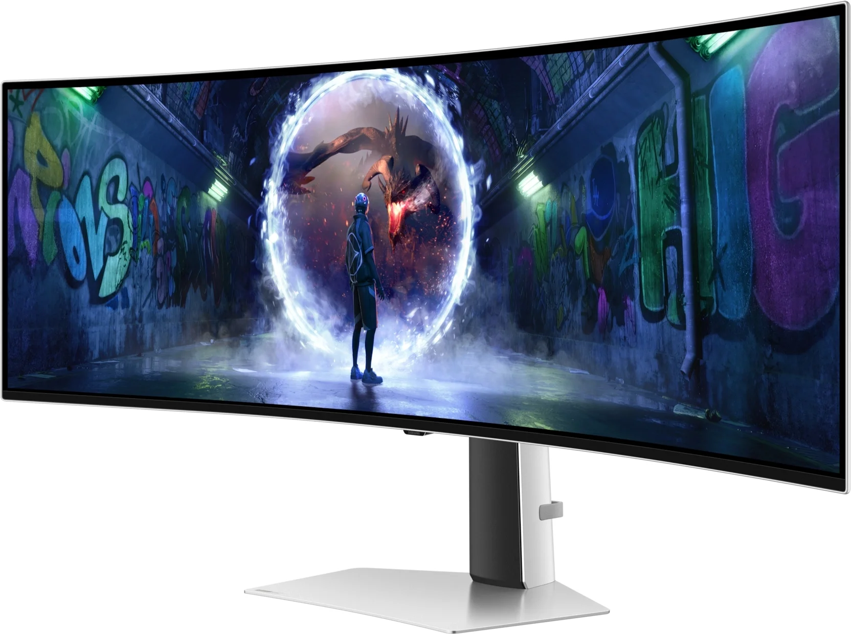 Монитор Samsung 49" Odyssey OLED G9 G93SD S49DG932SI Curved (OLED 32:9 5120x1440x240Hz 0,03ms 250cd 1:1 178/178 1,07  DP;HDMI; Micro HDMI; USB3.2 Gen1 x2 (USB-C); HAS Tilt VESA Silver