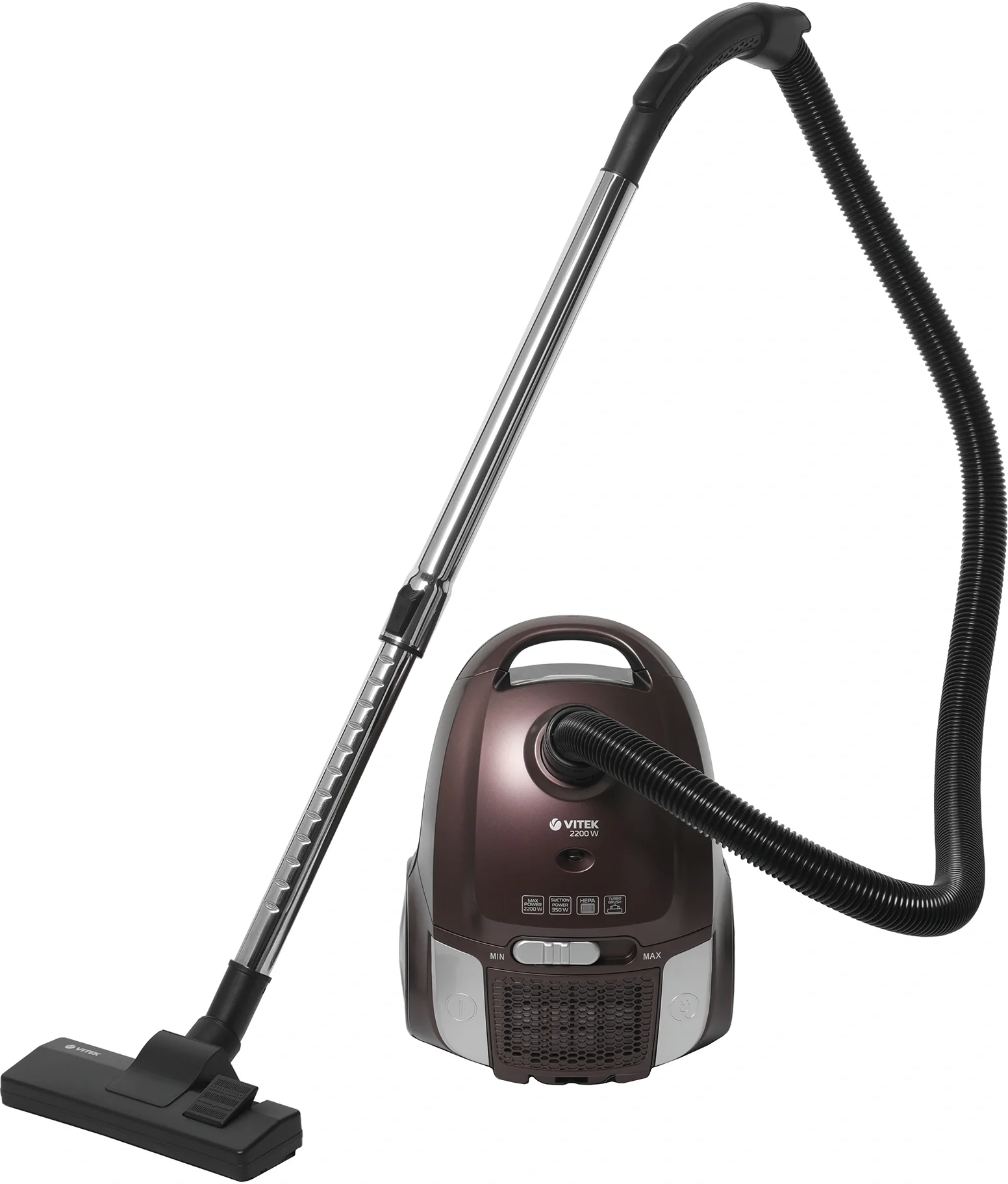 Пылесос Vitek VT-8138 коричневый/черный, 350/2200 Вт, уборка сухая, пылесборник мешок 2 л