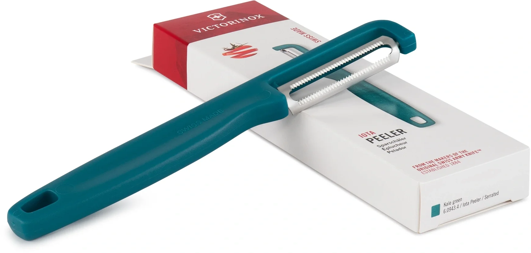 Овощечистка Victorinox Iotaс лезвием двухсторон. зеленый  упак.:европодвес  (6.0943.4)