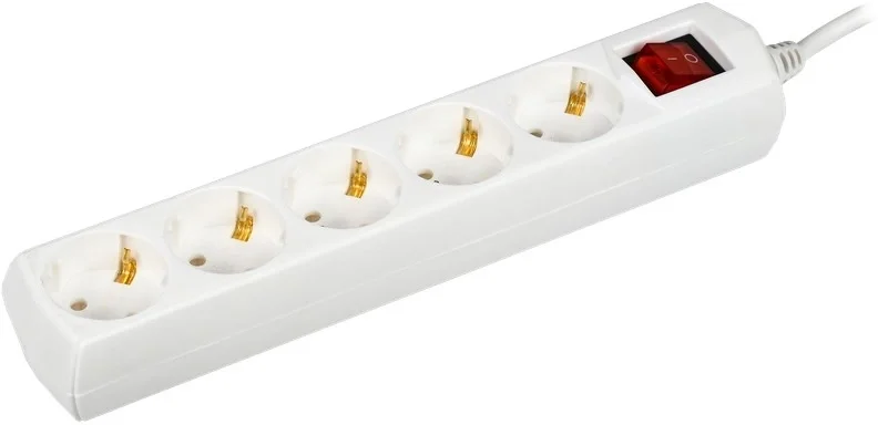 Удлинитель IEK WYP10-10-05-D15-ZK-G, 5 мест, 1.5м, с заземлением