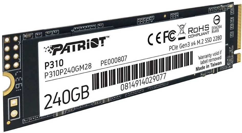 Накопитель SSD Patriot PCIe 3.0 x4 240GB  P310P240GM28  P310  M.2 2280