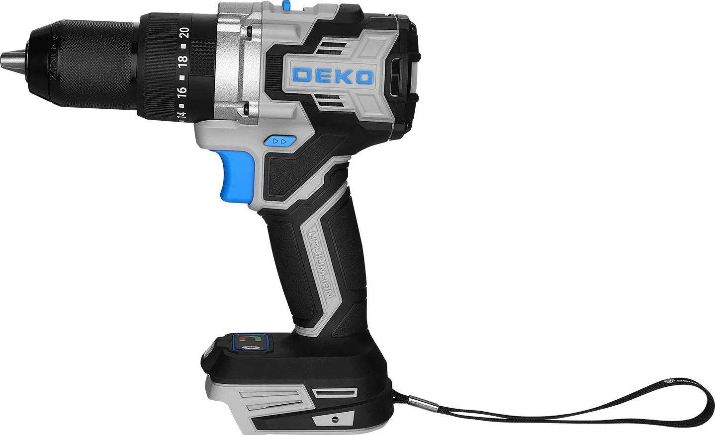Дрель-шуруповерт аккумуляторная Deko DKCID20 PRO 063-4457, 20В, Без АКБ и ЗУ, Кейс, Ударная