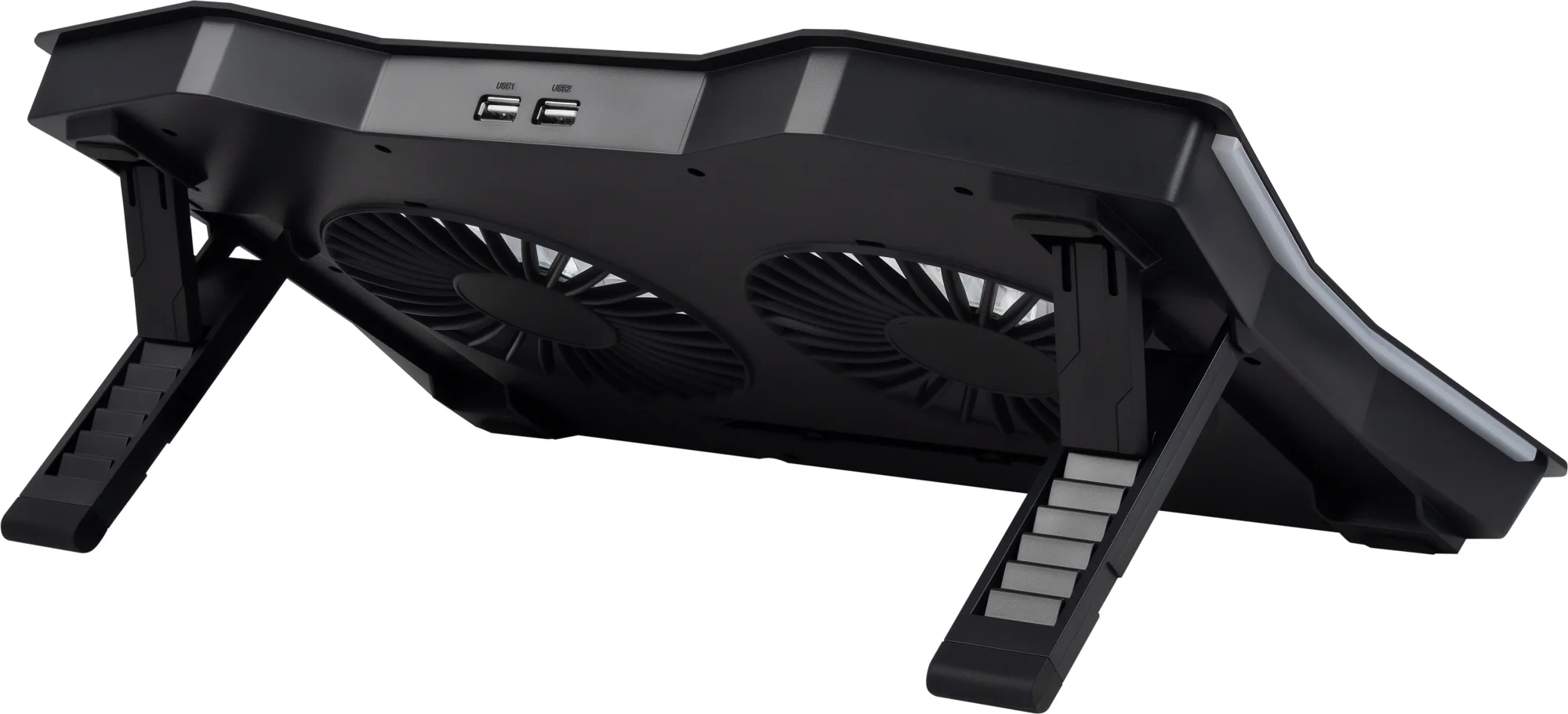 Подставка для ноутбука Digma D-NCP180-2x110RGb 18" 410x280x34мм 20дБ 2xUSB 2x 110ммFAN 700г Fan-control пластик ABS черный