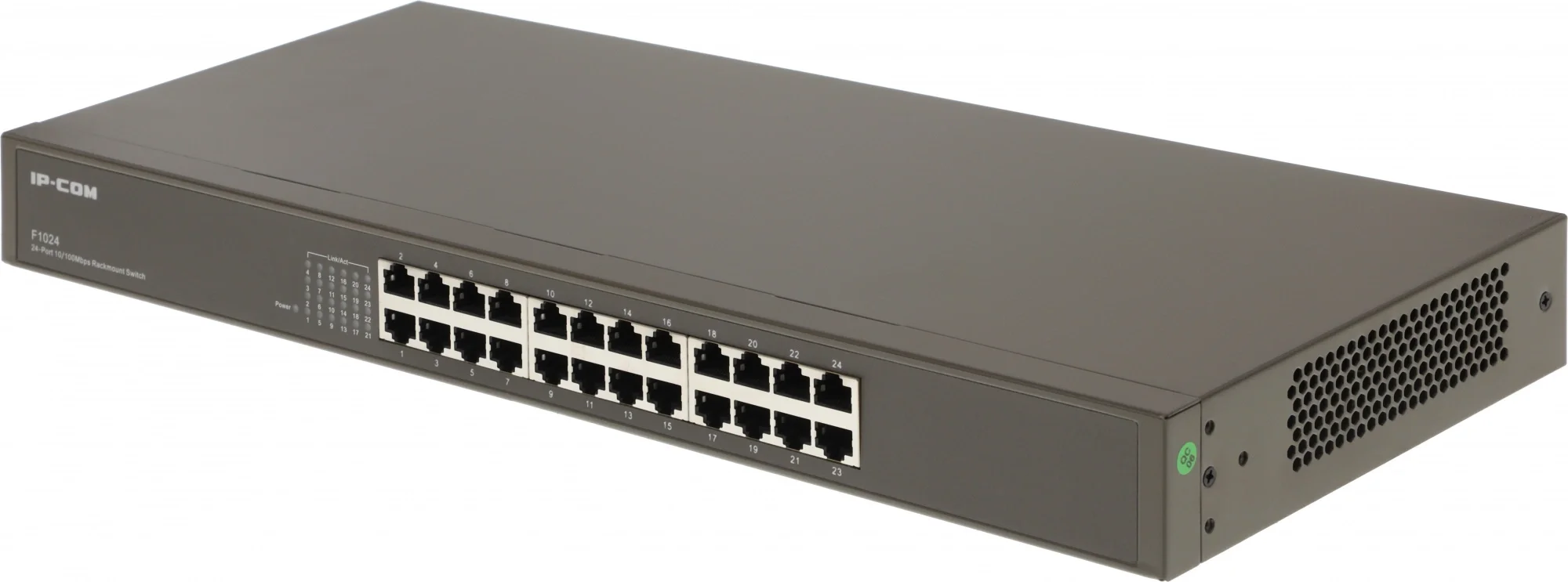 IP-COM F1024 Коммутатор неуправляемый, 24 порта, 24x100 Мбит/с, установка в стойку, металлический корпус