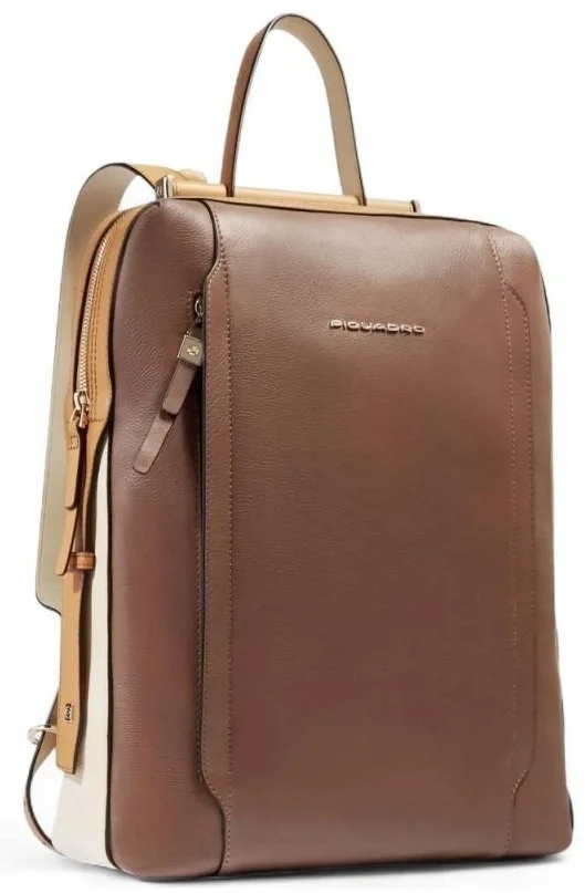 Рюкзак женский Piquadro Circle CA4576W92/MBE коричневый/бежевый натур.кожа