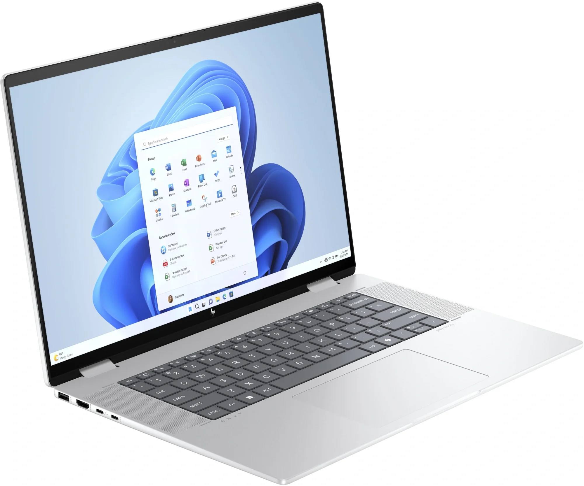 Ноутбук HP Envy x360 16-ac0009ci Core Ultra 7 155U 16Gb SSD 512Gb Intel Graphics 16" IPS Touch WUXGA (1920x1200) Windows 11 Home silver WiFi BT Cam (B09JNEA)