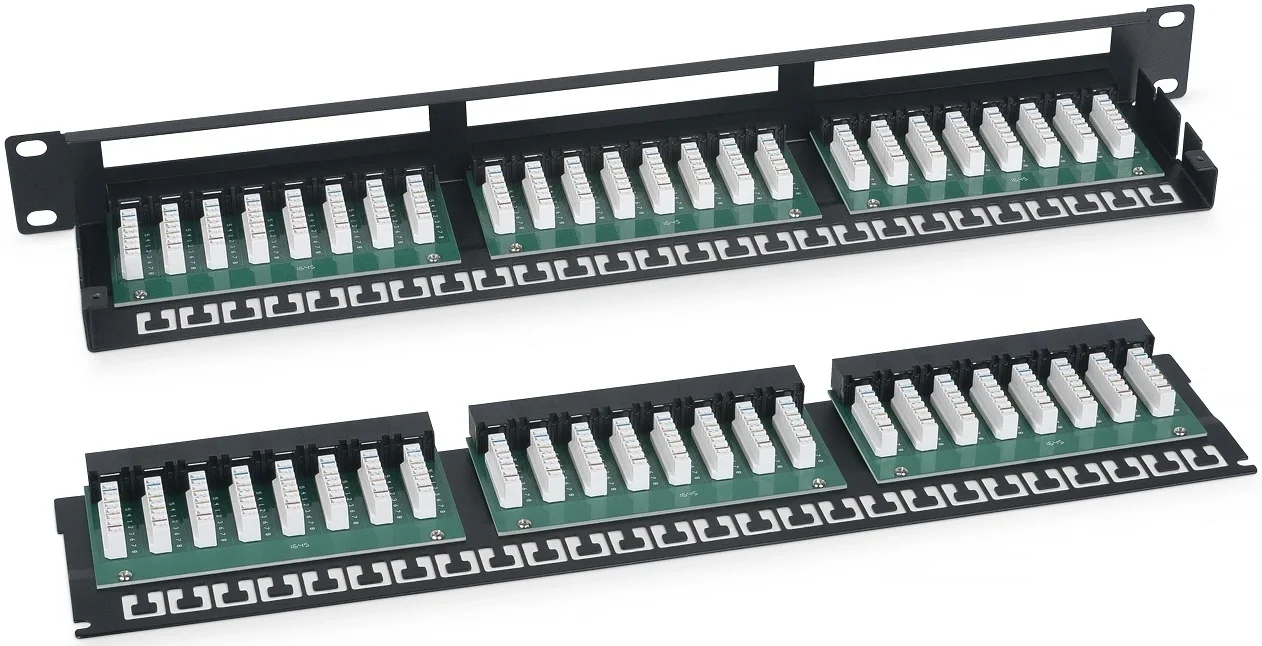 Cabeus PLHD-48-Cat.6-Dual IDC-1U Патч-панель высокой плотности 19", 1U, 48 портов RJ-45, категория 6, Dual IDC