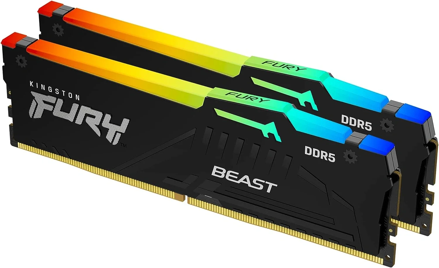 Память DDR5 2x32GB 5600MHz Kingston KF556C36BBE2AK2-64 Fury Beast Black Expo RGB RTL Gaming PC5-44800 CL36 DIMM 288-pin 1.25В single rank с радиатором Ret