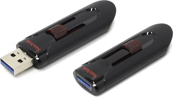 Флешка USB SanDisk CZ600 Cruzer Glide (SDCZ600-016G-G35), 16Gb, USB 3.0, R/W 100/30, черный/красный