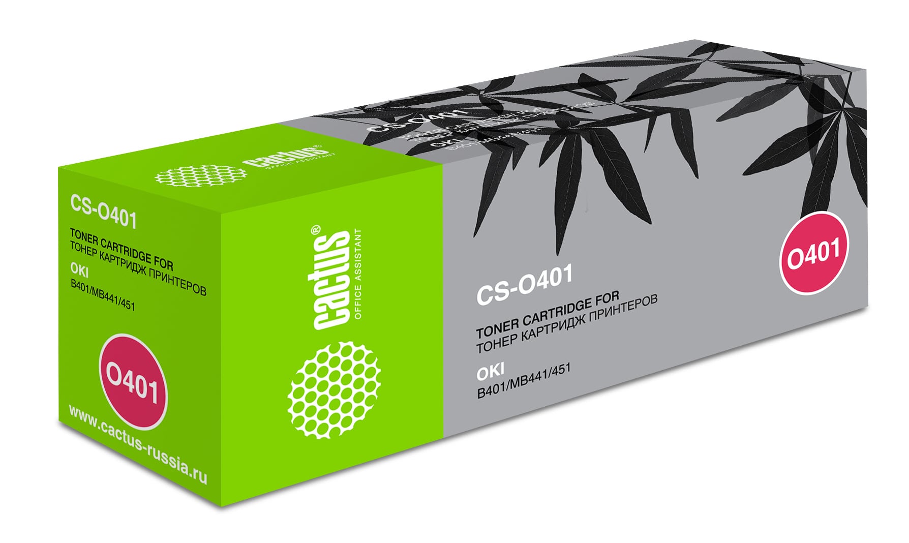 -/ Картридж лазерный Cactus CS-O401 44992403 черный (1500стр.) для Oki B401/MB441/451