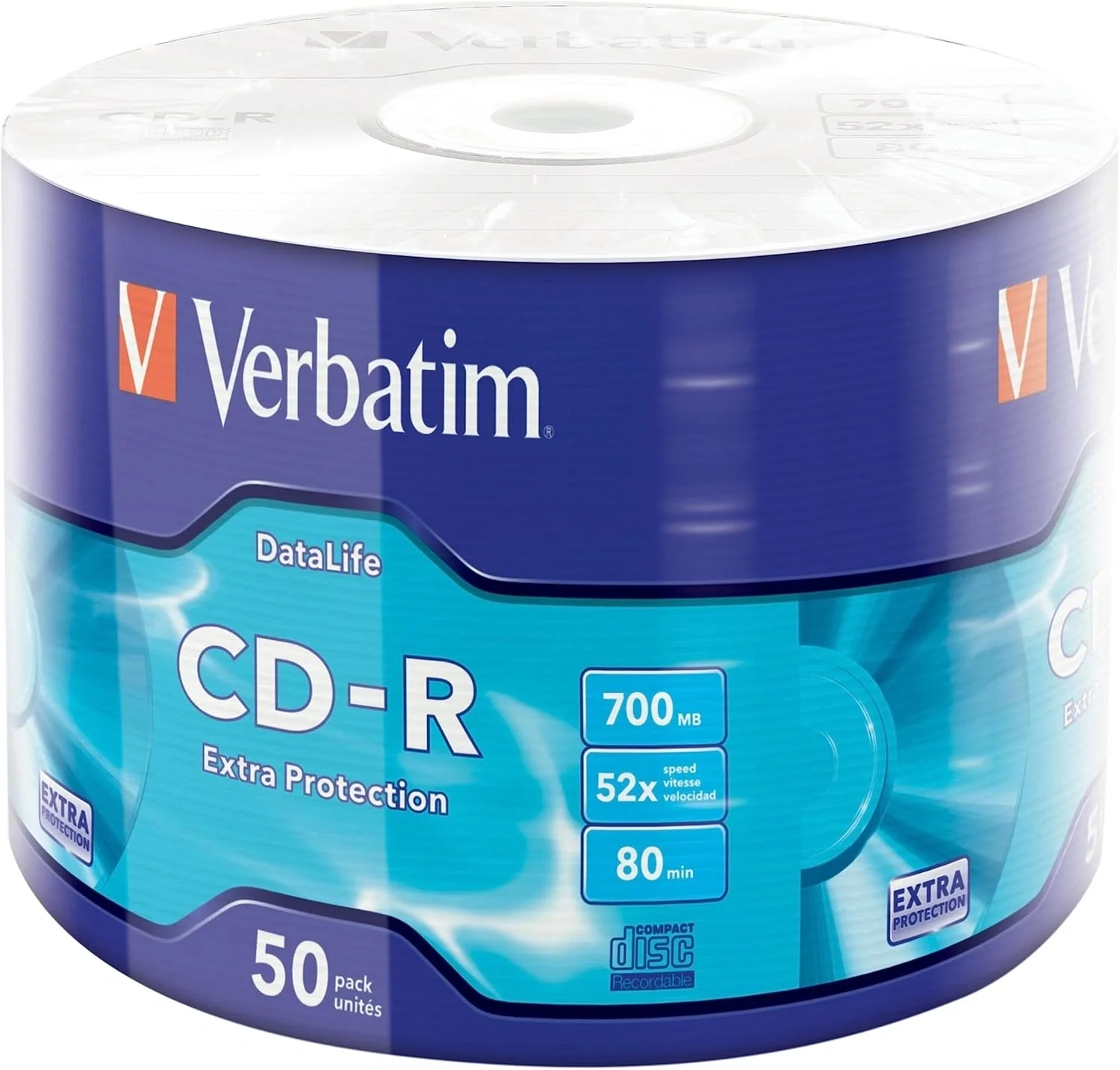 Диск CD-R Verbatim 700 Mb, 52x, Shrink (50), DataLife (50/600)