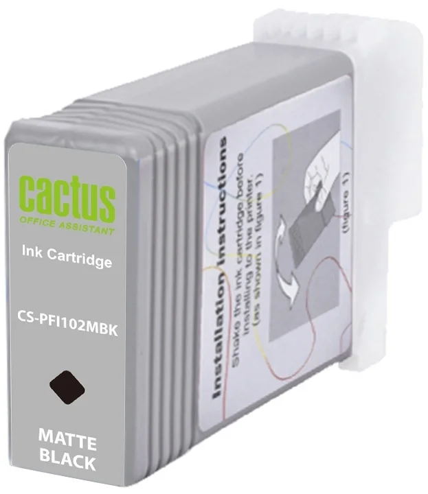 Картридж струйный Cactus CS-PFI102MBK PFI-102 MBK черный матовый (130мл) для Canon iPF500/iPF600/iPF700/ MFP M40/iPF765/LP17/LP24 с чипом
