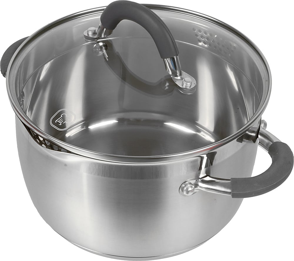 Кастрюля Rondell Flamme RDS-024 3.2л 20см стеклянная крышка нержавеющая сталь серебристый