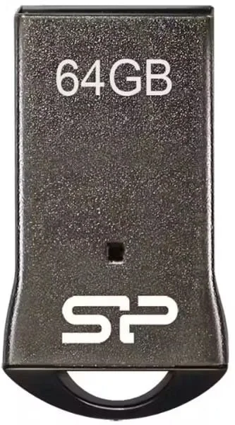 Флешка USB Silicon Power R/W 64Gb Touch T01 SP064GbUF2T01V1K USB 2.0 черный/серебристый