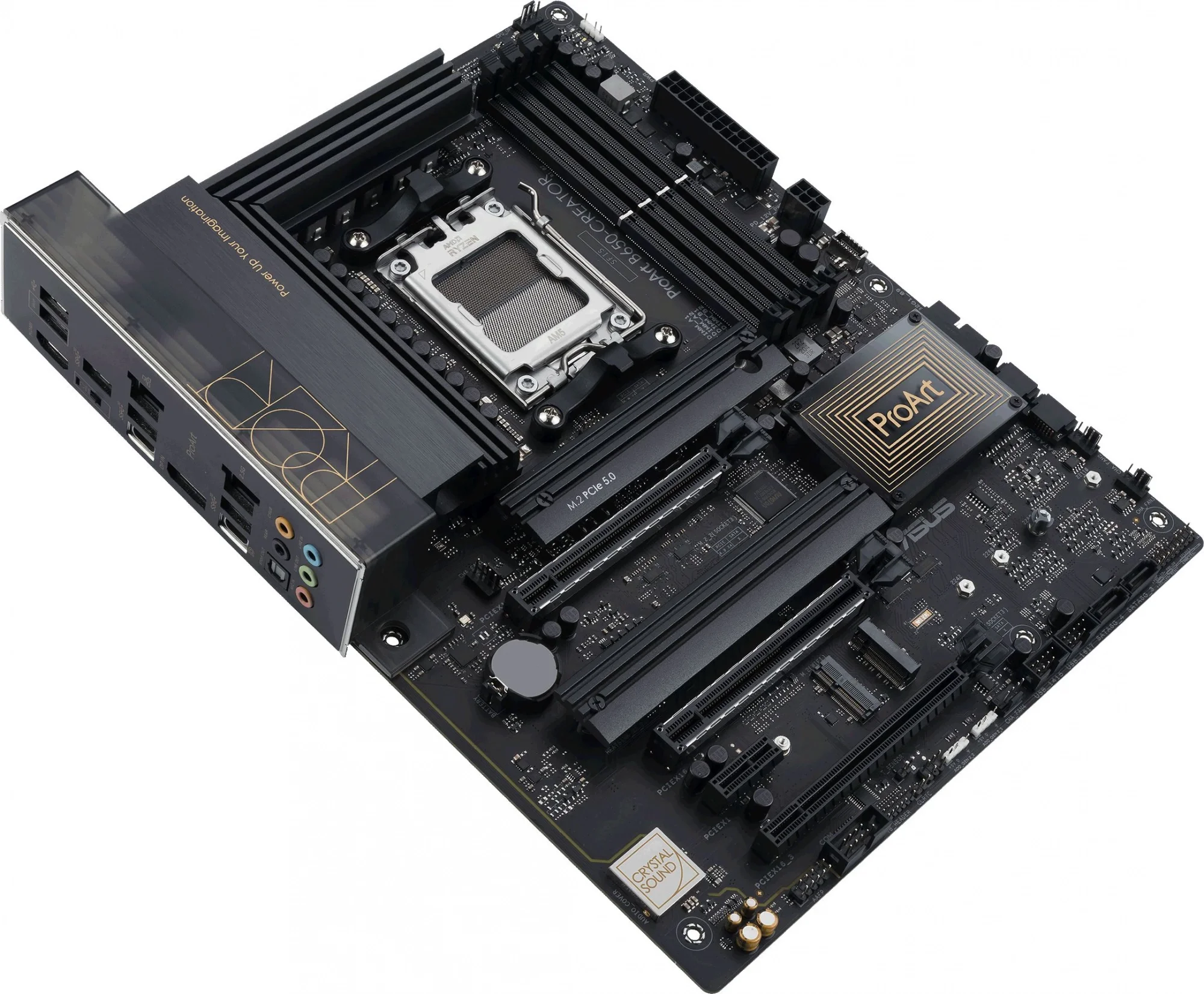 ASUS PROART B650-CREATOR (Socket AM5, ATX, 4xDDR5(128GB), HDMI, 3xPCIe 4.0x16/1xPCIe 4.0, 1xLAN+1xLAN (2.5GbE), 4xSATA 6Gb/s, 3xM.2, 1xM.2 E key, 2xType-C, 3xUSB 3.2, 2xUSB 2.0, ATX)