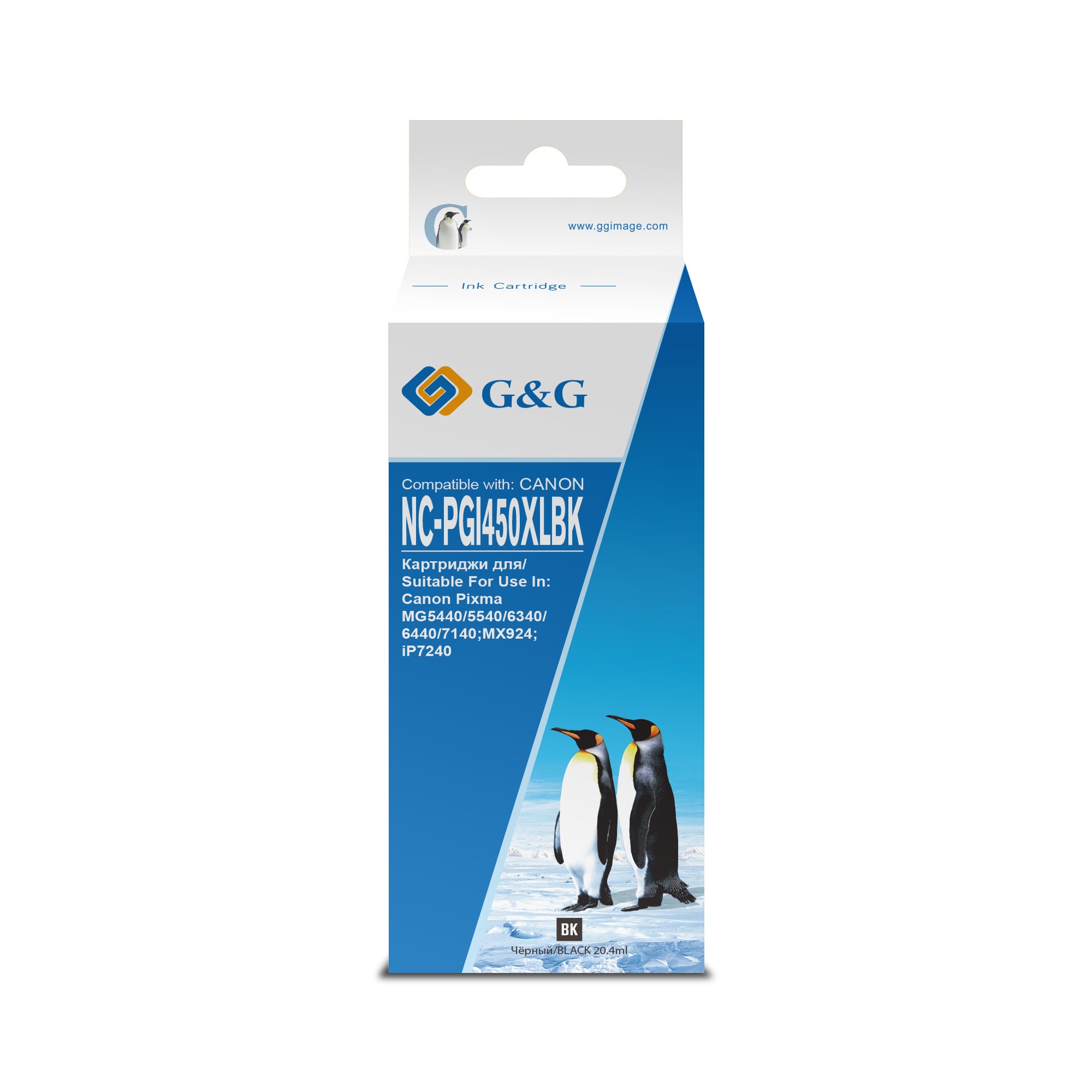 Картридж струйный G&G NC-PGI450XLBK PGI-450XL PGBK черный (21.4мл) для Canon MG6340/5440/IP7240