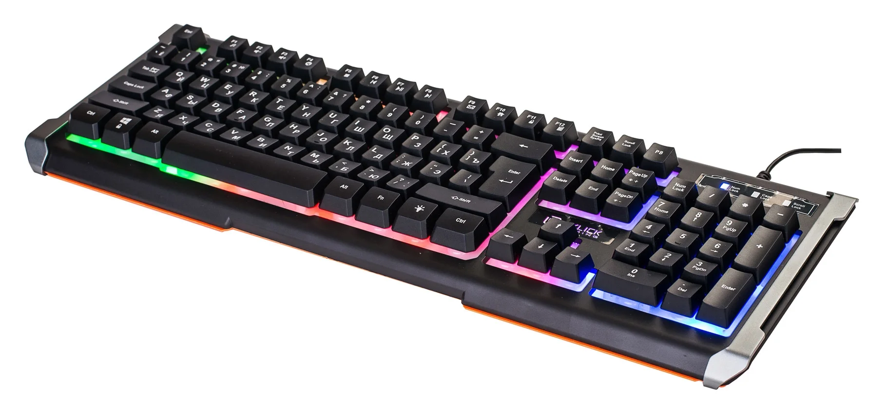 Клавиатура Оклик 710G BLACK DEATH черный/оранжевый USB Multimedia for gamer LED (476393) кабель 1.5м
