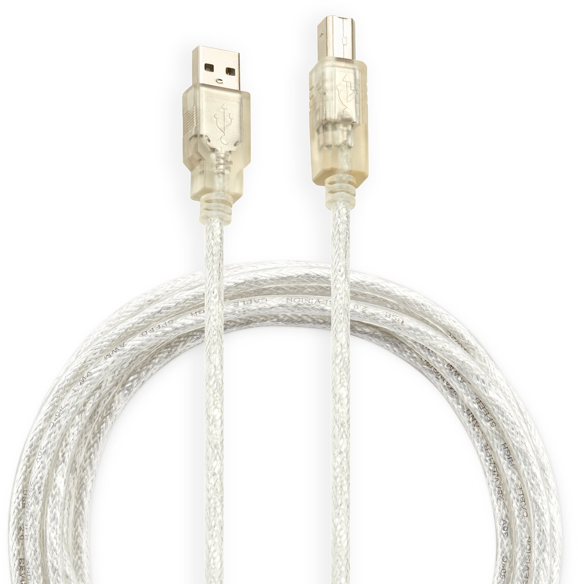 Кабель Buro USB2.0-AM/BM-3-TRANS USB A(m) USB B(m) 3м прозрачный