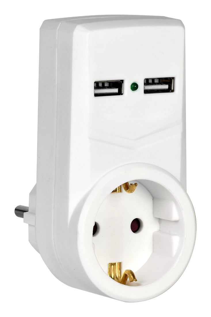 Сетевой фильтр IEK WTP10-16-01-ZKU-K01, 1-розетка, 2xUSB, белый (WTP10-16-01-ZKU-K01)