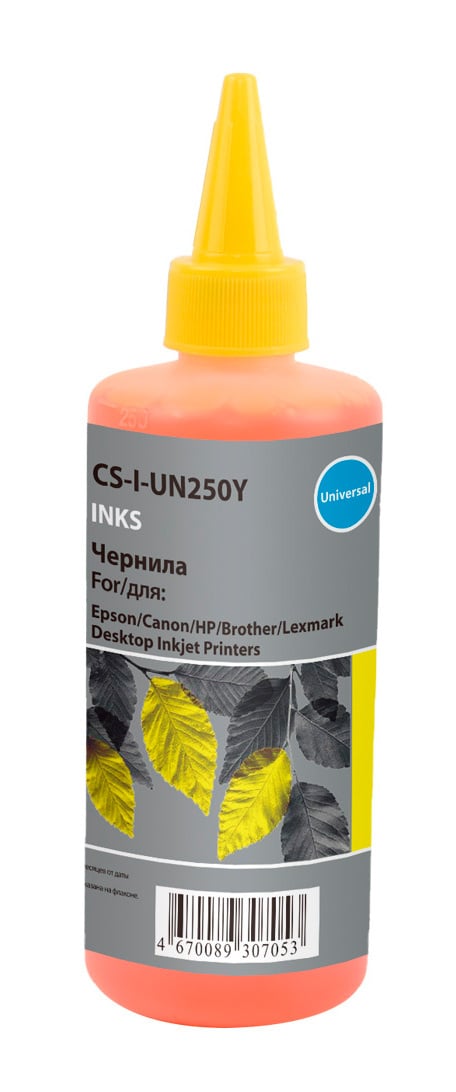 -/ Чернила Cactus CS-I-Un250Y желтый 250мл для HP/Lexmark/Canon/Epson/Brother