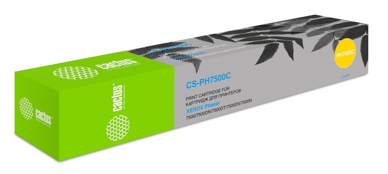 Картридж лазерный Cactus CS-PH7500C (106R01443) голубой (17800 стр.) для Xerox Phaser 7500