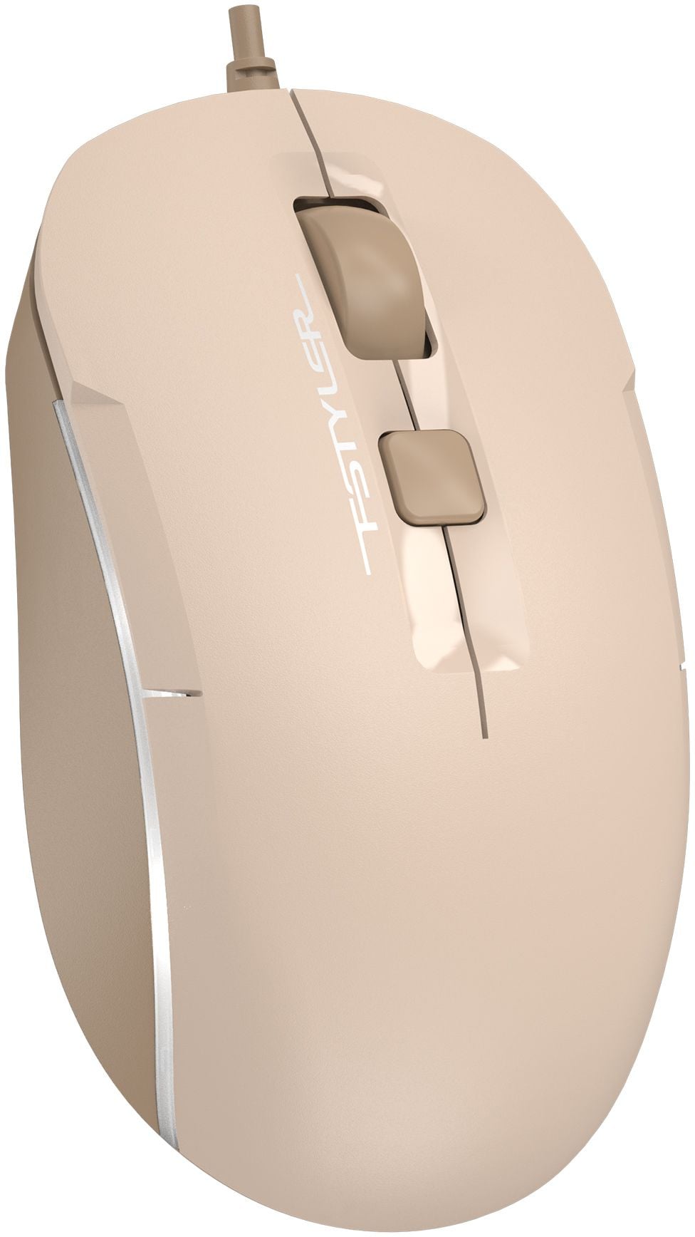 Мышь A4Tech Fstyler FM26 бежевый/коричневый оптическая 1600dpi USB для ноутбука 4but (FM26 USB (CAFE LATTE))