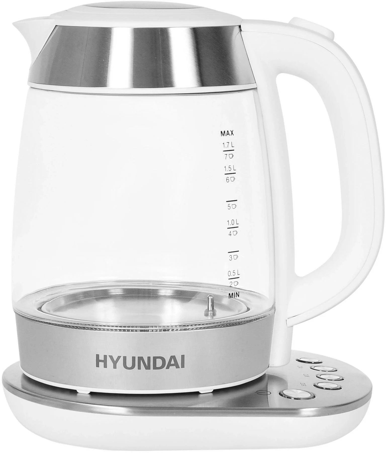 Чайник Hyundai HYK-G4033, 1.7л, 2200Вт, стекло