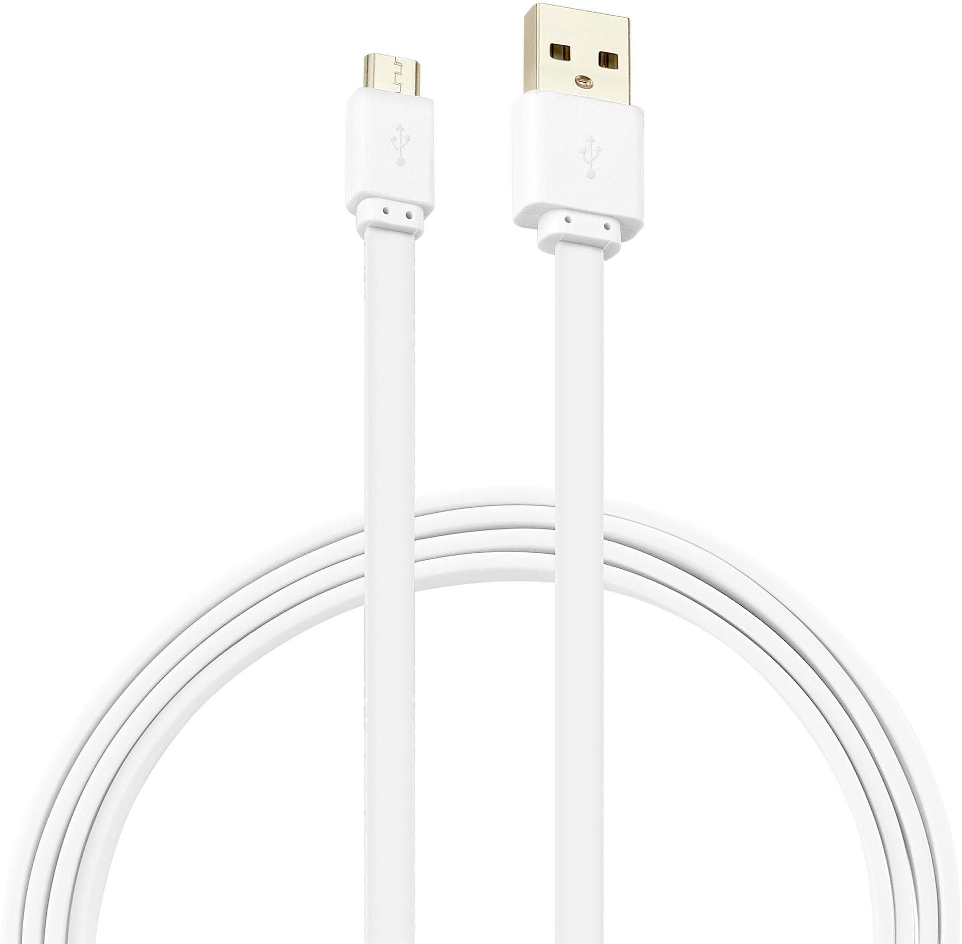 Кабель USB A (M) - microUSB B (M), 1м, Buro (BHP MICROUSB 1M FLAT) White